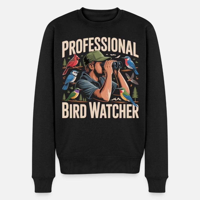 Professional Bird Watcher Vogelbeobachter - Männer Premium Bio Pullover - Schwarz