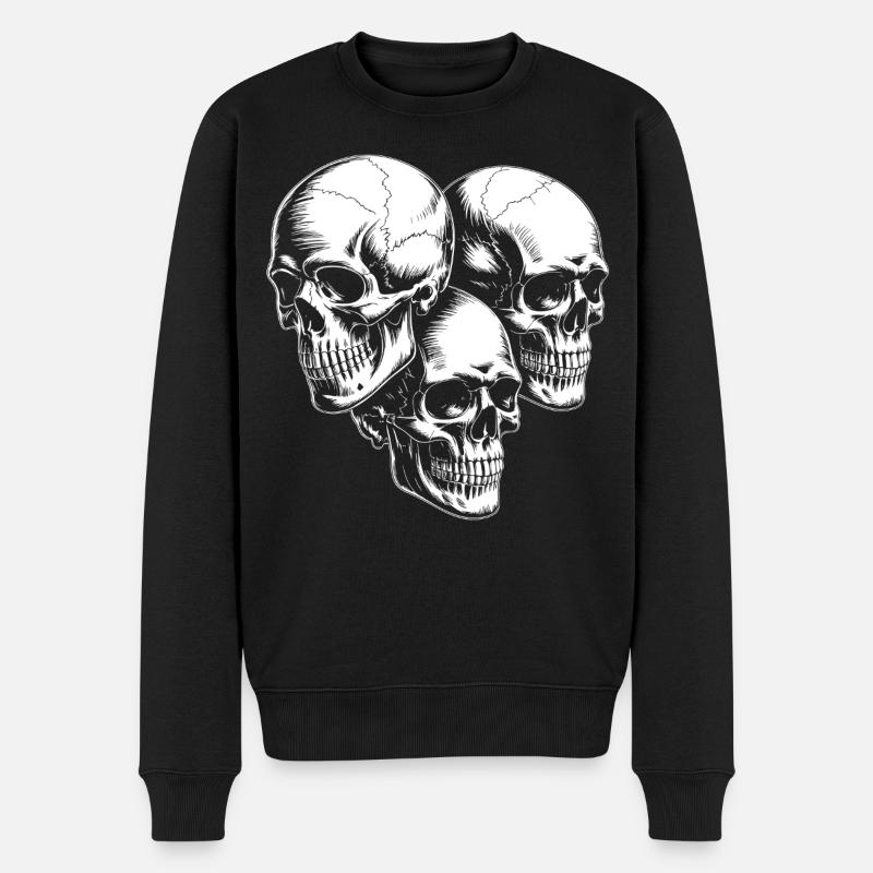 Silhouette du Triple Crâne - Pull Premium bio Homme - noir