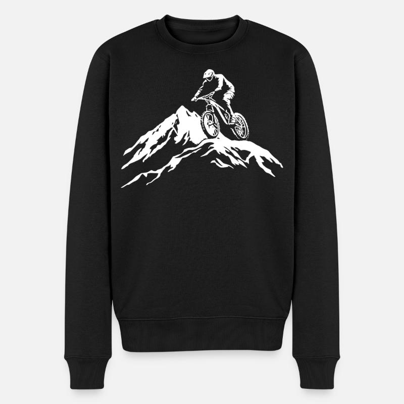 Mountainbike - Männer Premium Bio Pullover - Schwarz