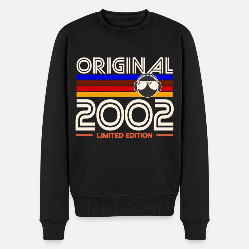 Original 2002 Limited Edition Retro - Männer Premium Bio Pullover - Schwarz