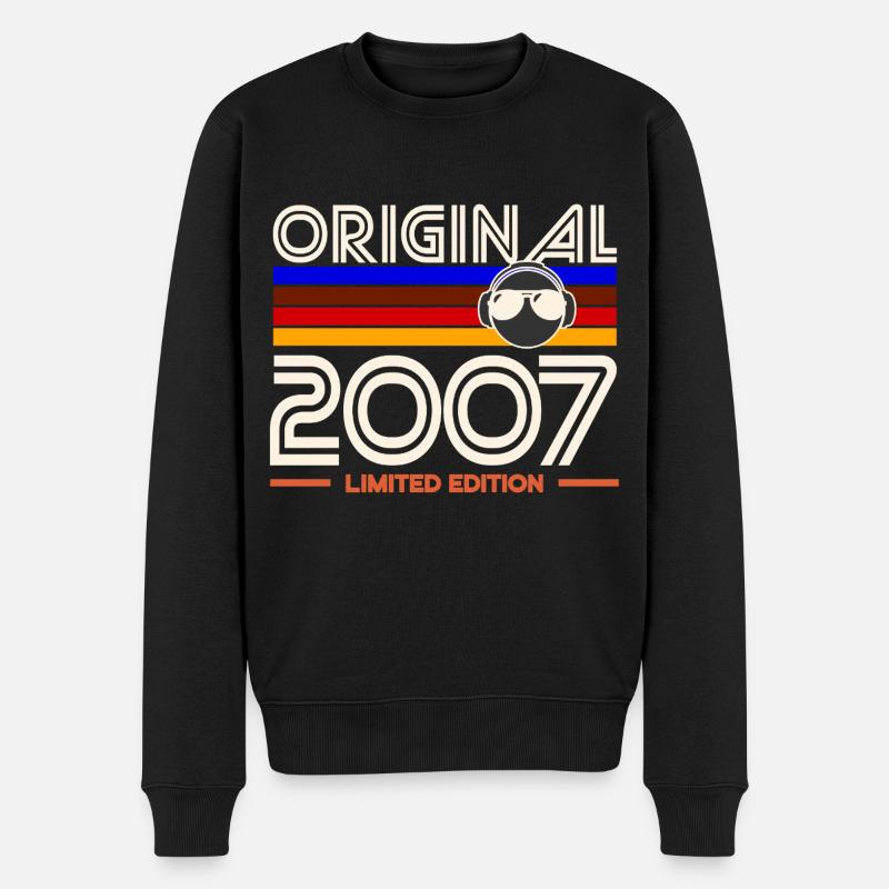 Original 2007 Limited Edition - Männer Premium Bio Pullover - Schwarz