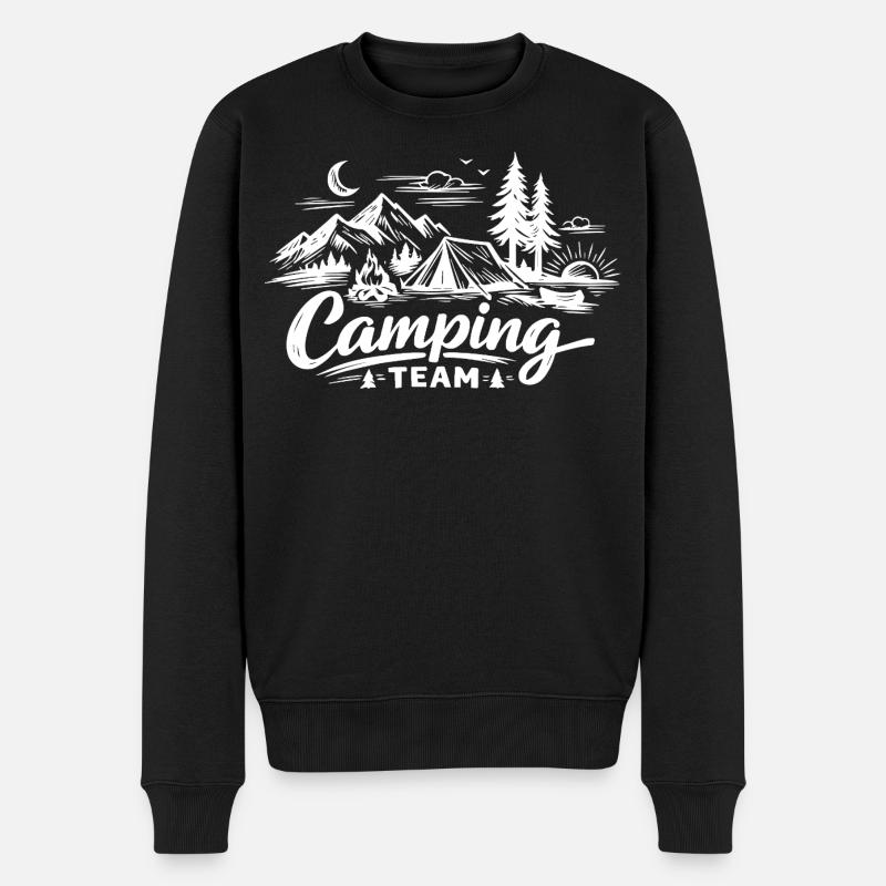 Camping Team Zelt - Männer Premium Bio Pullover - Schwarz
