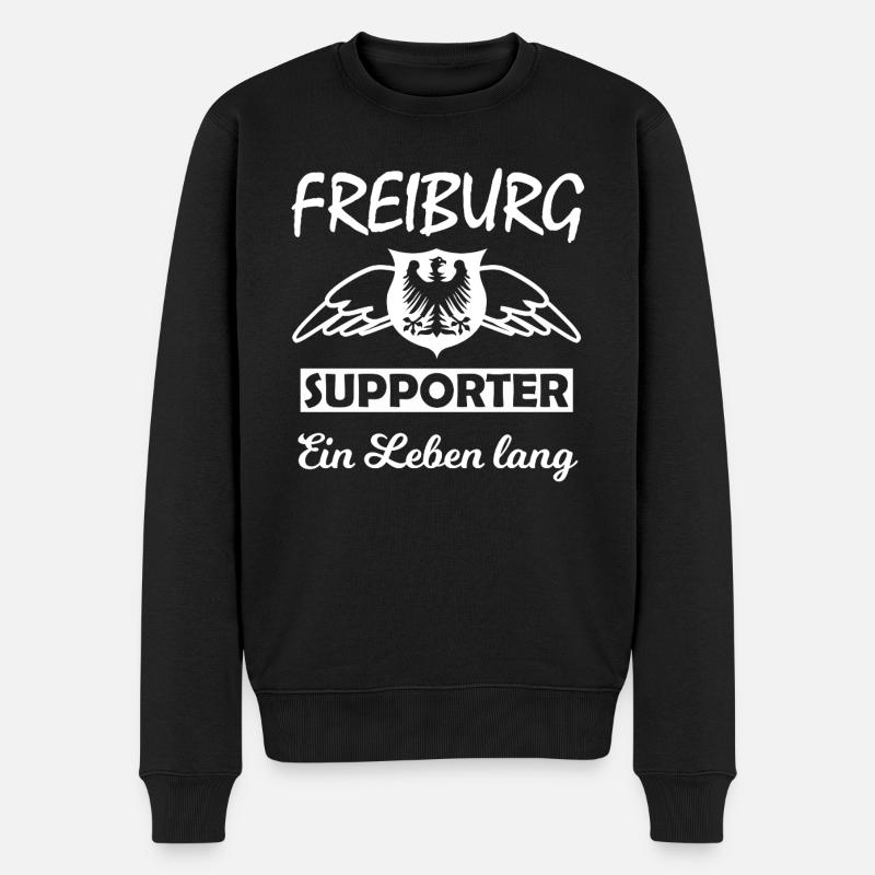 Freiburg Supporter Ein Leben Lang - Männer Premium Bio Pullover - Schwarz