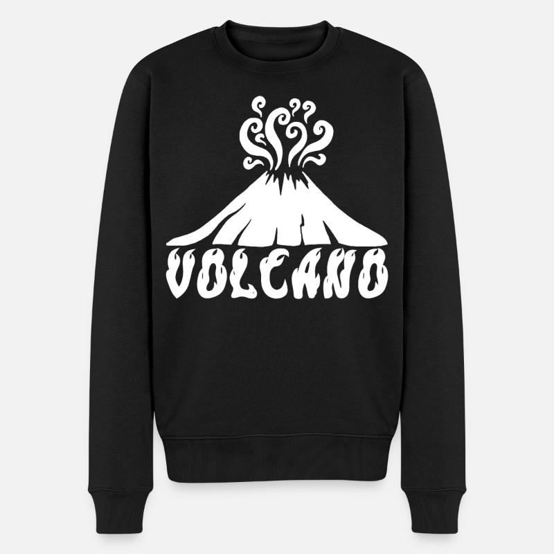 Weißer Vulkan - Männer Premium Bio Pullover - Schwarz