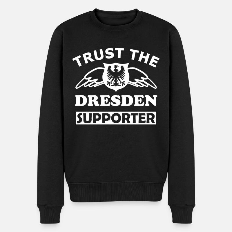 Vertrau Dresdner Unterstützer - Männer Premium Bio Pullover - Schwarz