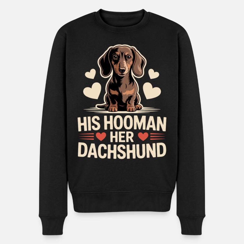 Dackel Hooman - Männer Premium Bio Pullover - Schwarz