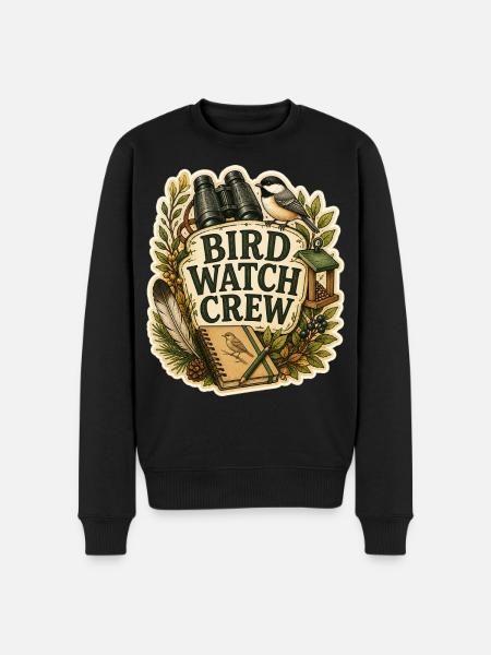 BIRD WATCH CREW Clouds - Men's Premium Organic Jumper - black