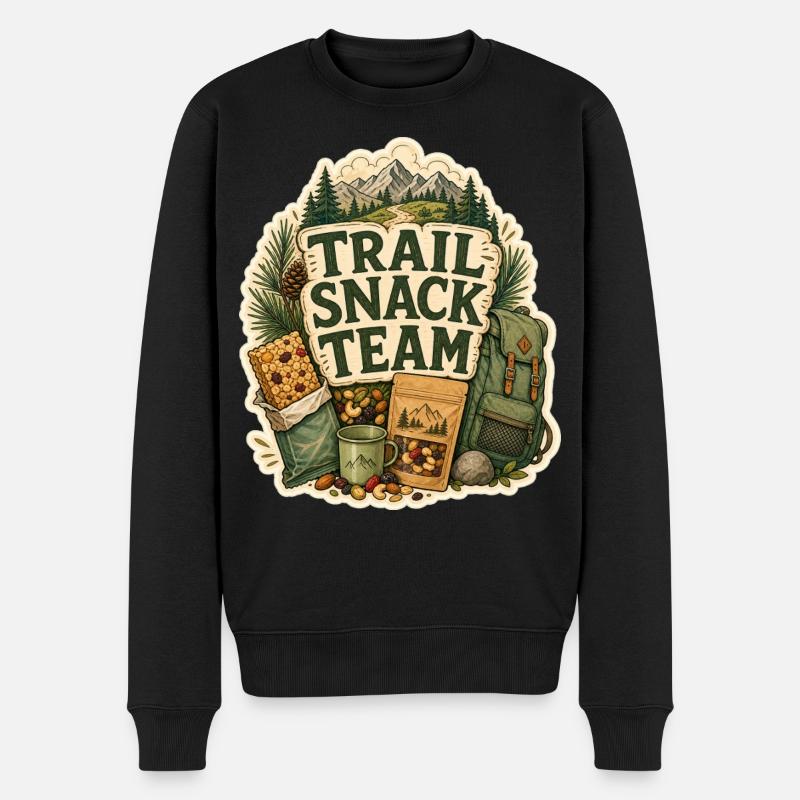TRAIL SNACK TEAM Snacks - Männer Premium Bio Pullover - Schwarz