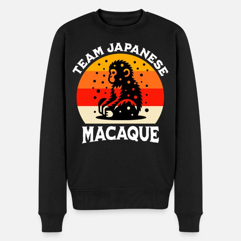 Équipe macaque japonais - Pull Premium bio Homme - noir