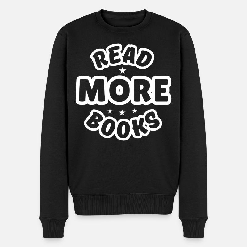 Lesen Sie mehr Bücher - Männer Premium Bio Pullover - Schwarz