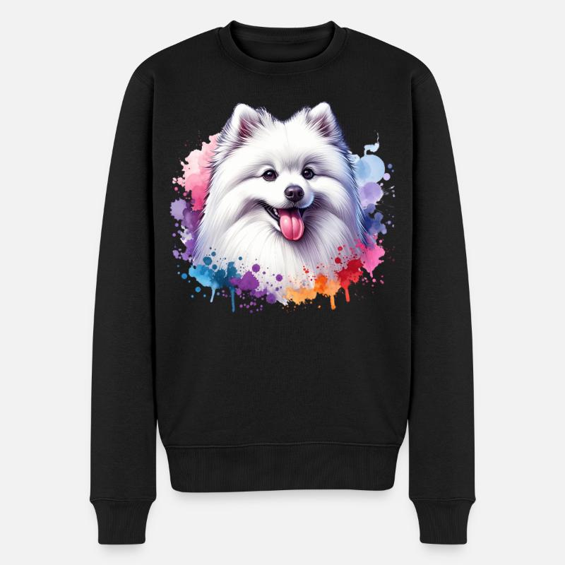 Motif spitz poméranien - Pull Premium bio Homme - noir