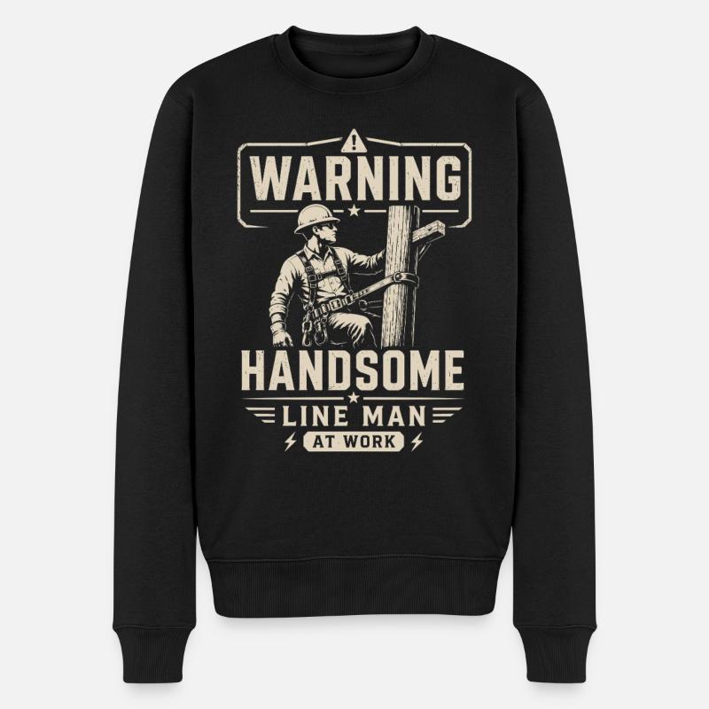 Elektrizität Kabel Technik Elektriker Motiv - Männer Premium Bio Pullover - Schwarz