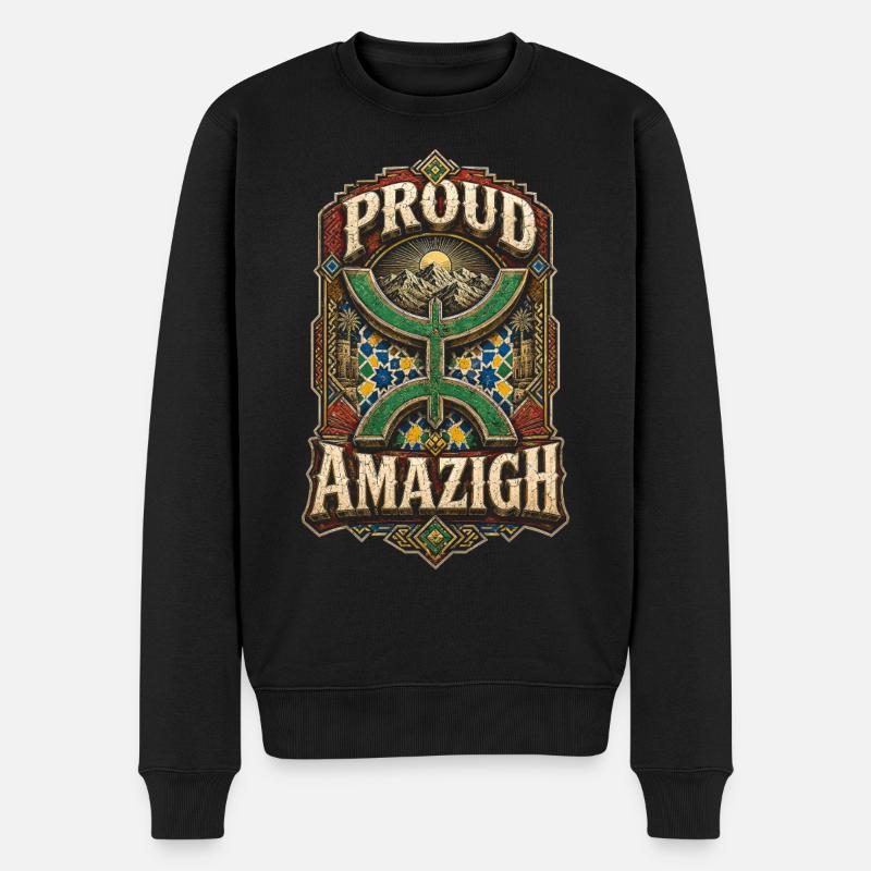 Maroc Marocain Fier Amazigh - Pull Premium bio Homme - noir