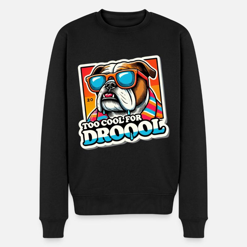Trop cool pour baver, bouledogue drôle - Pull Premium bio Homme - noir