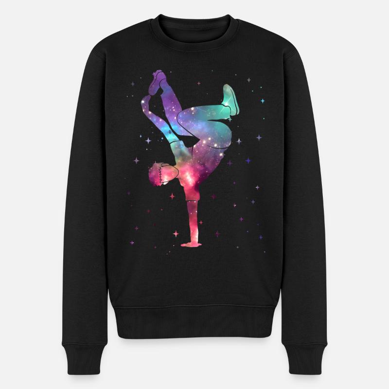 Breakdancing Breakdancer Weltraum Breakdance - Männer Premium Bio Pullover - Schwarz