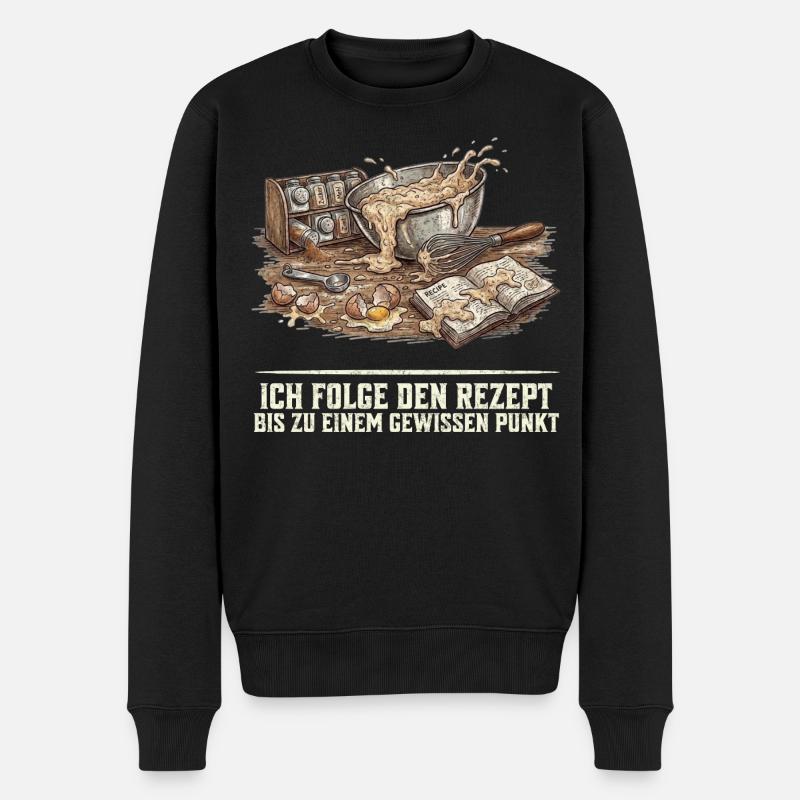 Backen Rezept Lustiger Spruch Hobbybäcker Geschenk - Männer Premium Bio Pullover - Schwarz
