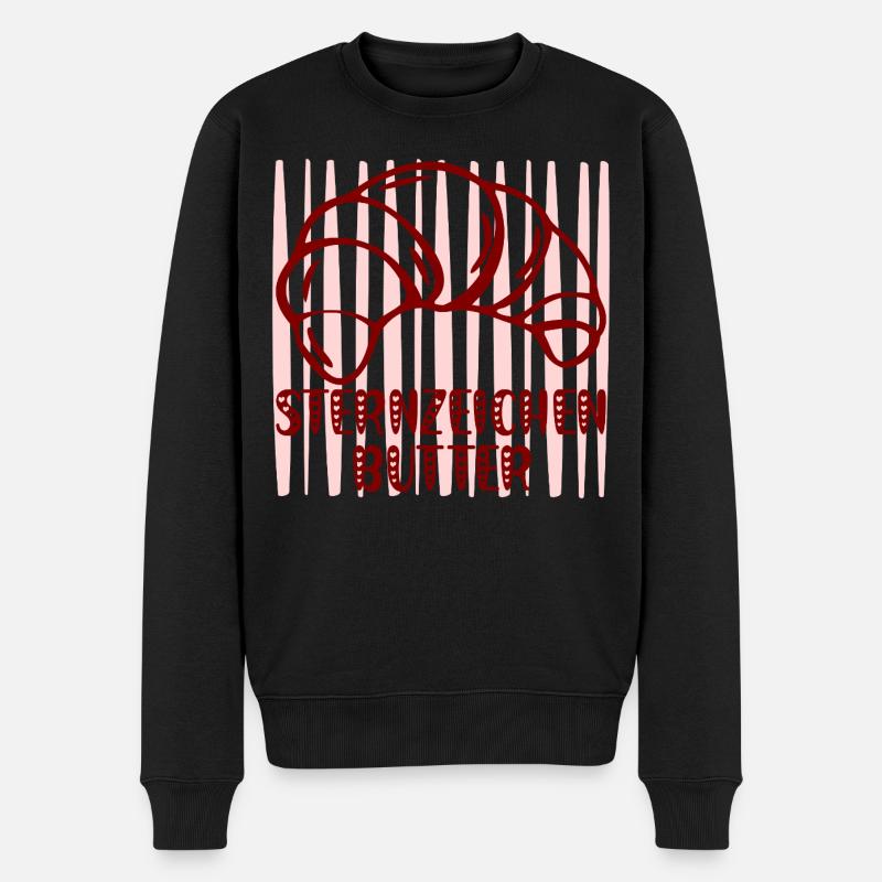 Sternzeichen Butter Croissants - Männer Premium Bio Pullover - Schwarz