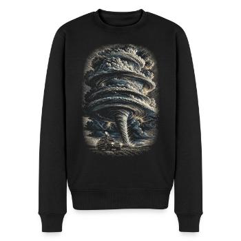 Sturmjäger Meteorologe - Männer Premium Bio Pullover - Schwarz - Vorne - Nico (187cm)