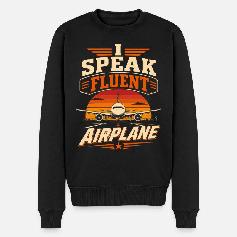 Flugzeug Mechanik Technik Und Luftfahrt - Männer Premium Bio Pullover - Schwarz