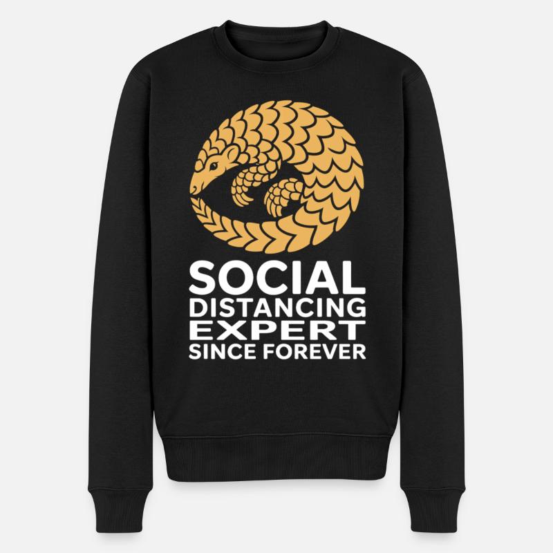 Social Distancing Expert Gürteltier - Männer Premium Bio Pullover - Schwarz