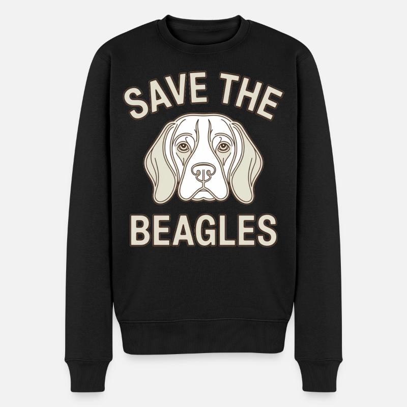 Rettet die Beagles - Männer Premium Bio Pullover - Schwarz