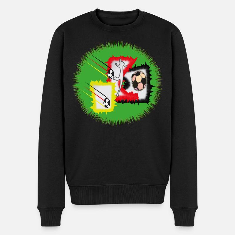 Kinetische Fußball-Explosion - Männer Premium Bio Pullover - Schwarz