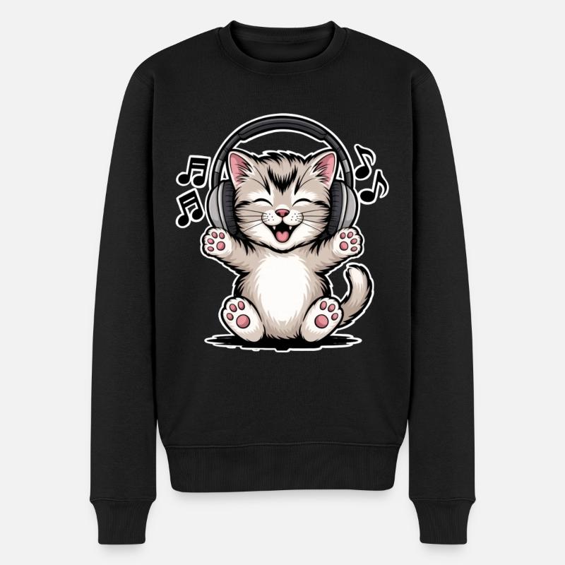 Musique des chats - Pull Premium bio Homme - noir