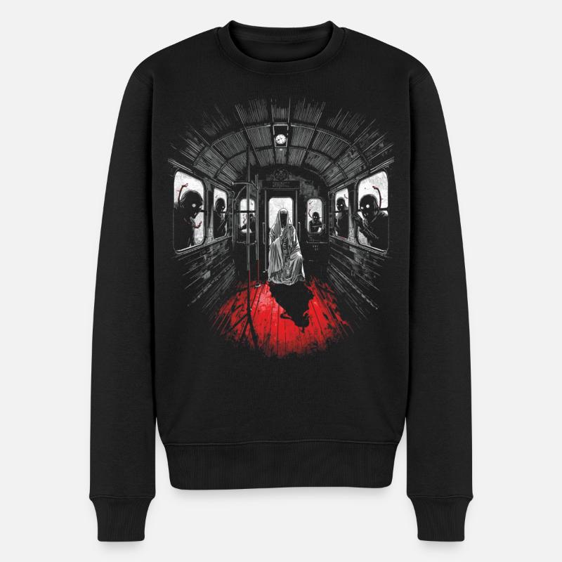 Passagers de minuit – train fantôme - Pull Premium bio Homme - noir