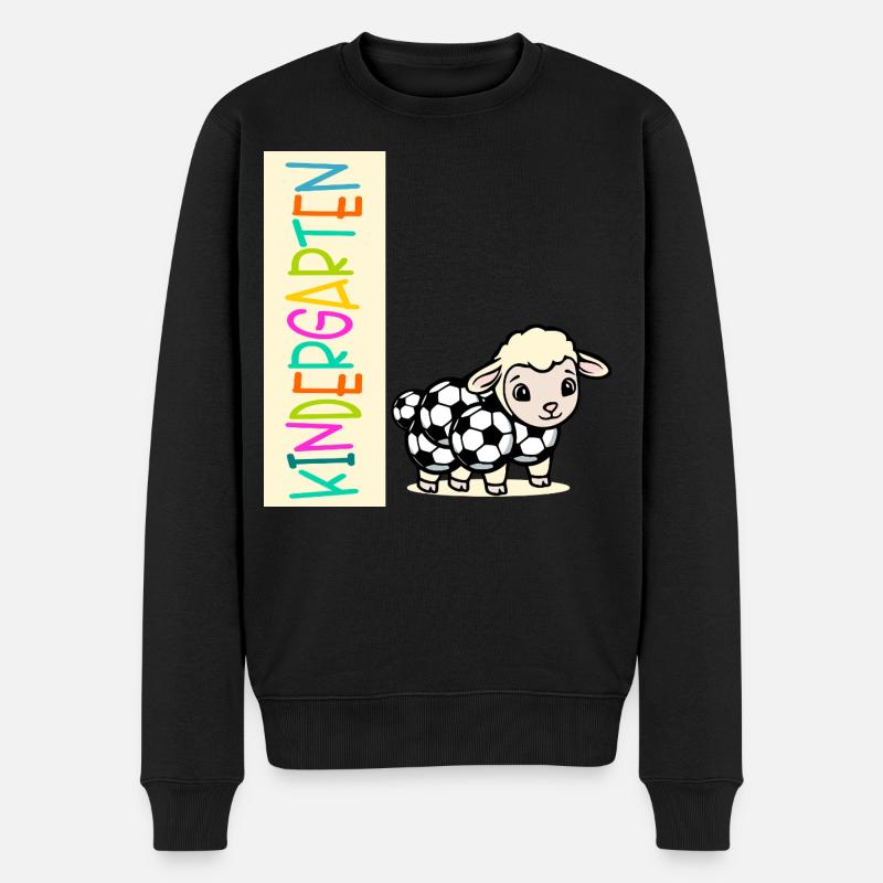 Kindergartenkind Fußball Schafe - Männer Premium Bio Pullover - Schwarz