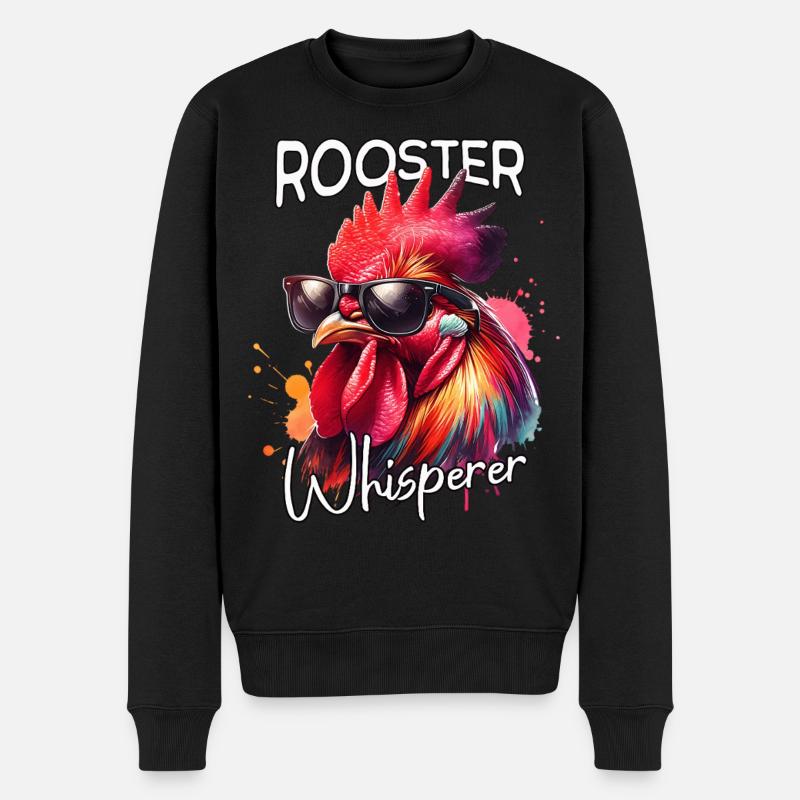 Hahn Flüsterer - Männer Premium Bio Pullover - Schwarz