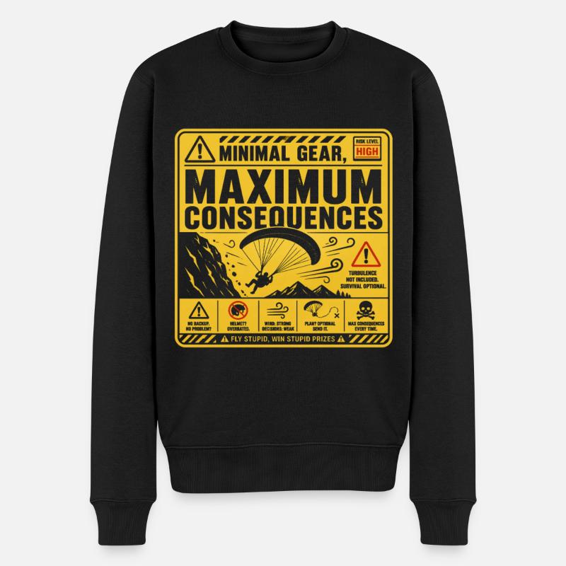 Paragliding Paraglider Gleiter - Männer Premium Bio Pullover - Schwarz