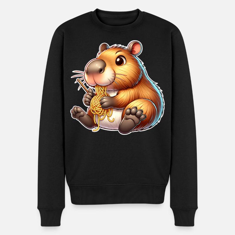 Pâtes à capybara - Pull Premium bio Homme - noir