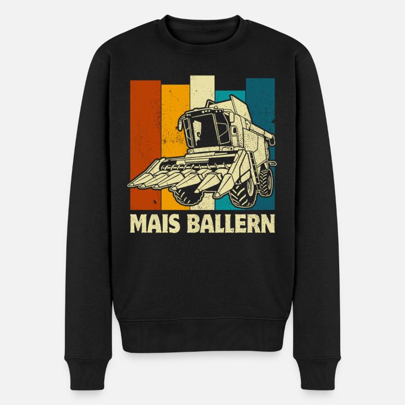 Mais | Maisernte | Maiskolben - Männer Premium Bio Pullover - Schwarz