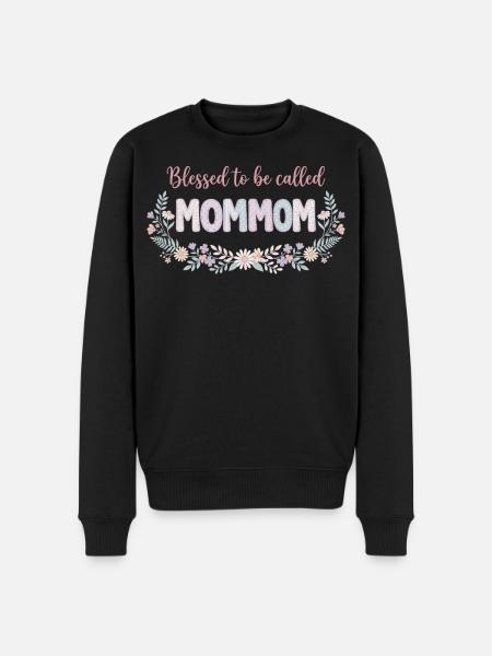 Mama, Oma-Blumen, süßes Oma-Geschenk - Männer Premium Bio Pullover - Schwarz