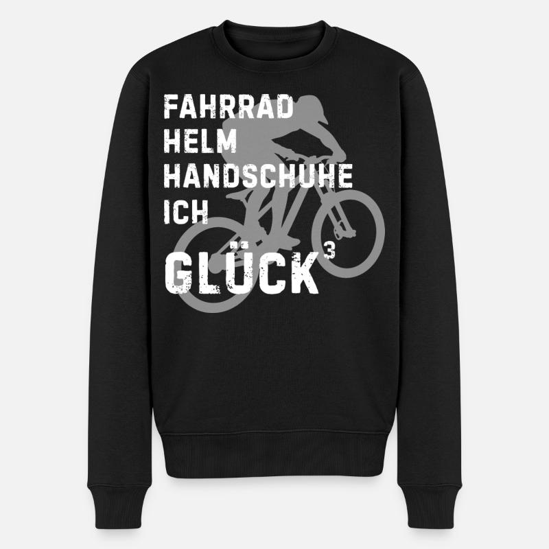 Fahrradhelden Silhouette mit Text - Männer Premium Bio Pullover - Schwarz