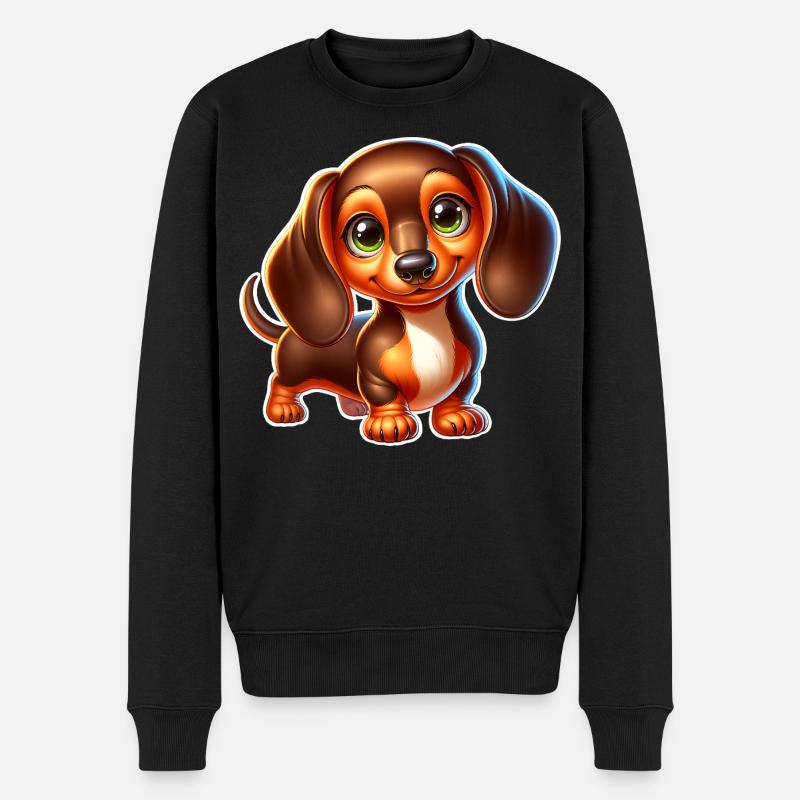 Dackel - Männer Premium Bio Pullover - Schwarz