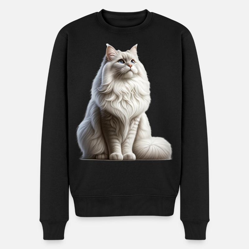 Chat angora turc - Pull Premium bio Homme - noir