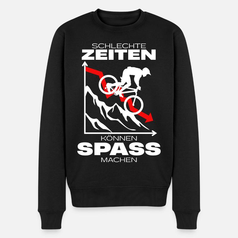 Fahrradhelden gegen schlechte Zeiten - Männer Premium Bio Pullover - Schwarz
