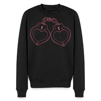 Menottes Cœur Amour - Pull Premium bio Homme - noir - Devant - Nico (187cm)