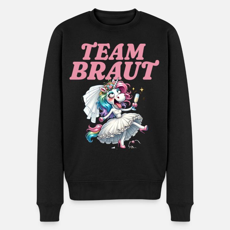 Team Braut Junggesellinnenabschied - Männer Premium Bio Pullover - Schwarz