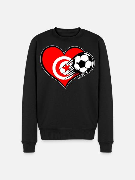Tunisia Flag Football with Heart - Men's Premium Organic Jumper - black