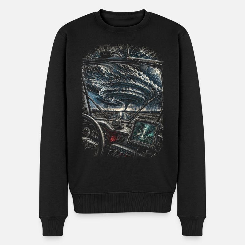 Sturmjäger Meteorologe - Männer Premium Bio Pullover - Schwarz