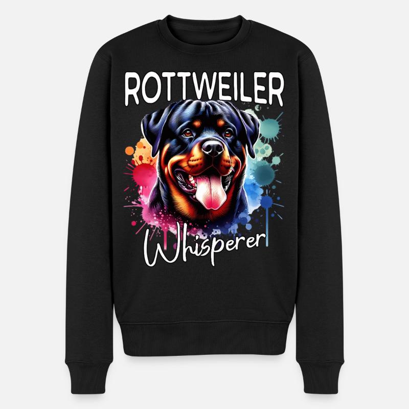 Rottweiler Flüsterer - Männer Premium Bio Pullover - Schwarz