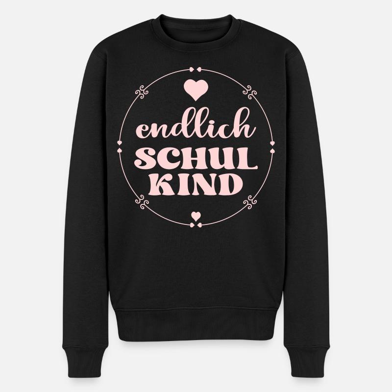 Endlich Schulkind Schulanfang - Männer Premium Bio Pullover - Schwarz