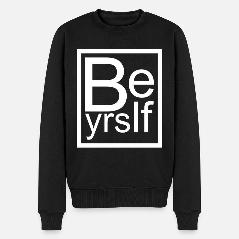 Be Yourself - Männer Premium Bio Pullover - Schwarz