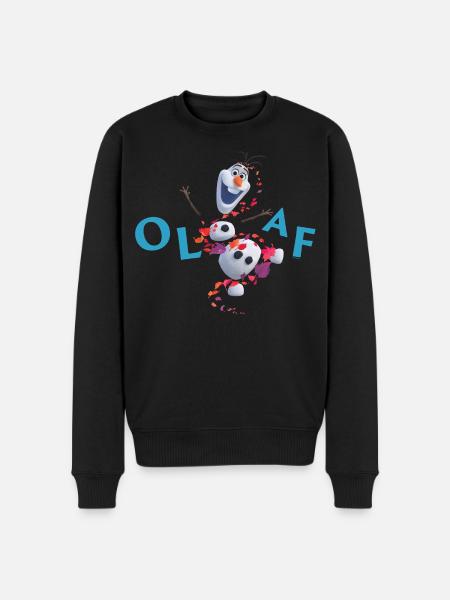 Frozen Olaf Schriftzug Mit Schneemann - Männer Premium Bio Pullover - Schwarz