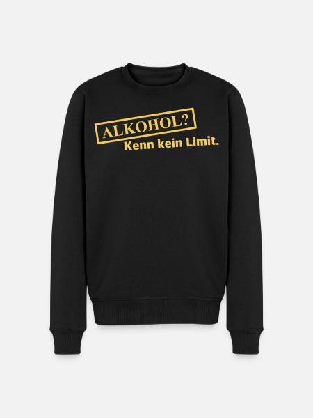 Alkohol? Kenn kein Limit - Männer Premium Bio Pullover - Schwarz