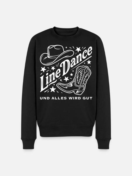Line Dance Cowboy Flair - Männer Premium Bio Pullover - Schwarz