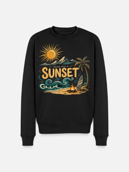 Sunset on the beach surf - Men's Premium Organic Jumper - black