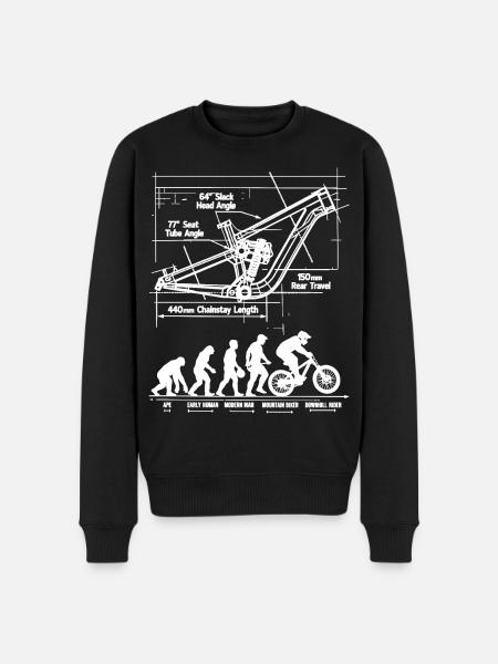 MTB Evolution Blueprint: Full Suspension Frame - Men's Premium Organic Jumper - black